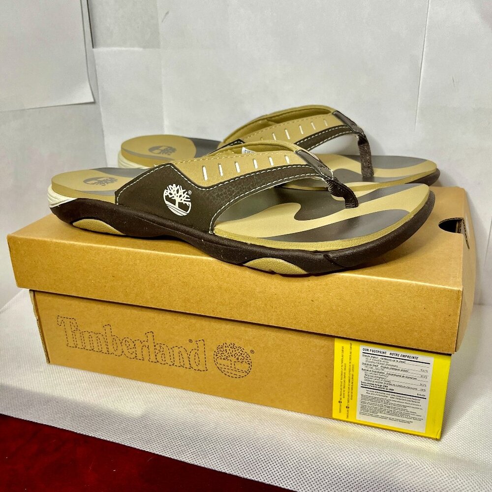 Timberland Sz 5 Juniors RVRQuest Thong Sandal Brown NIB
